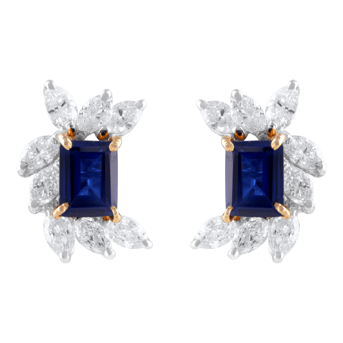 Blue Saphire Diamond Earrings