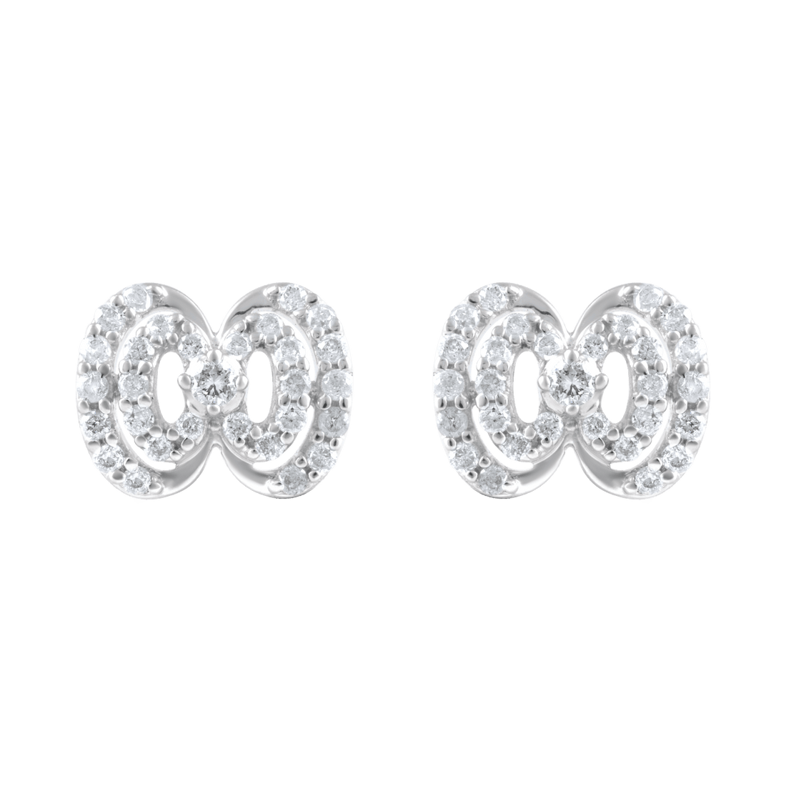 Bow Shape Diamond Earrings