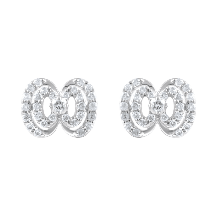 Bow Shape Diamond Earrings