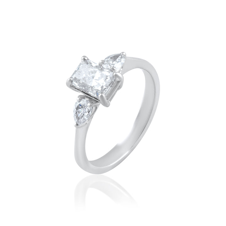 Long Radiant Diamond Ring