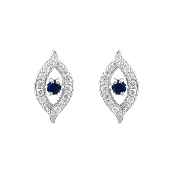Diamond Earrings with Blue stone