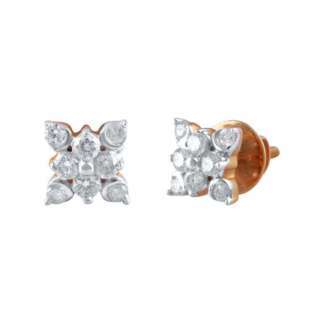 Flower Shape Diamond Earrings