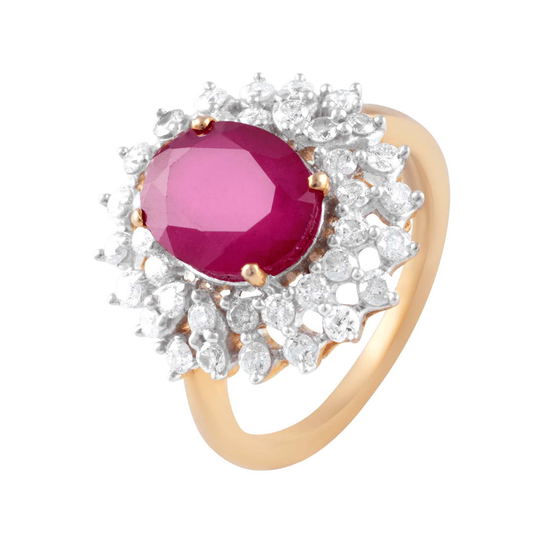 Ruby-studded diamond ring