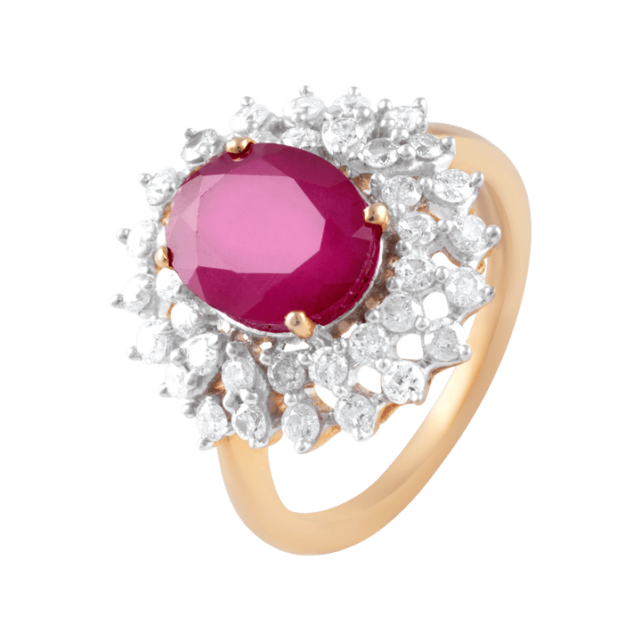 Ruby-studded diamond ring