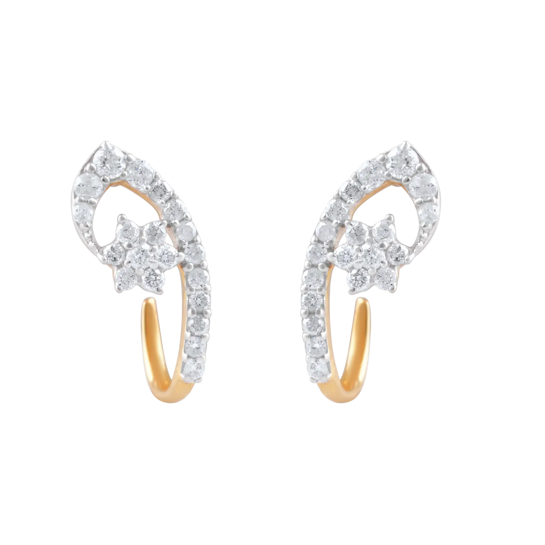 Yellow Gold Diamond Earrings